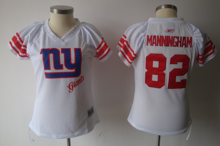 Giants #82 Mario Manningham White 2011 Women's Field Flirt Stitched NFL Jersey - Click Image to Close